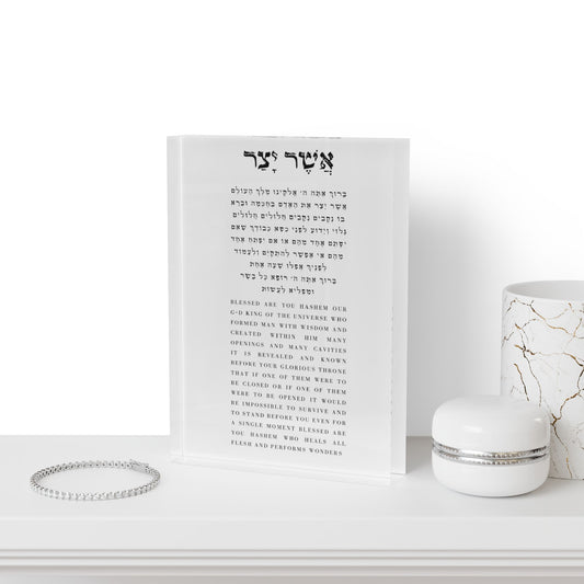 Asher Yatzar Acrylic Block Print