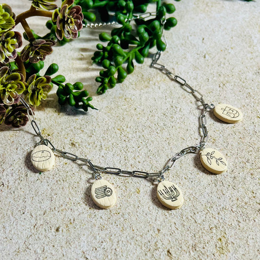 Chanukah Doodle Charm Necklace