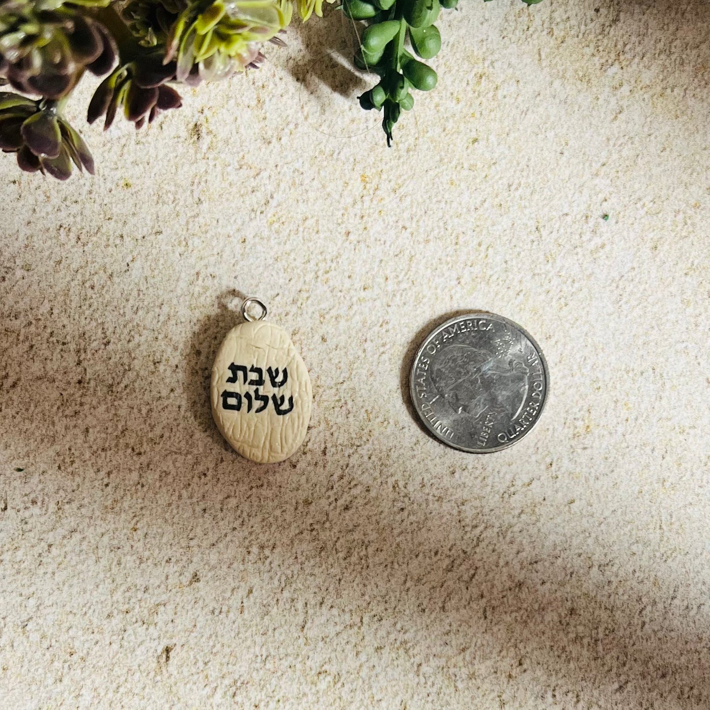 Black Shabbat Shalom Charm