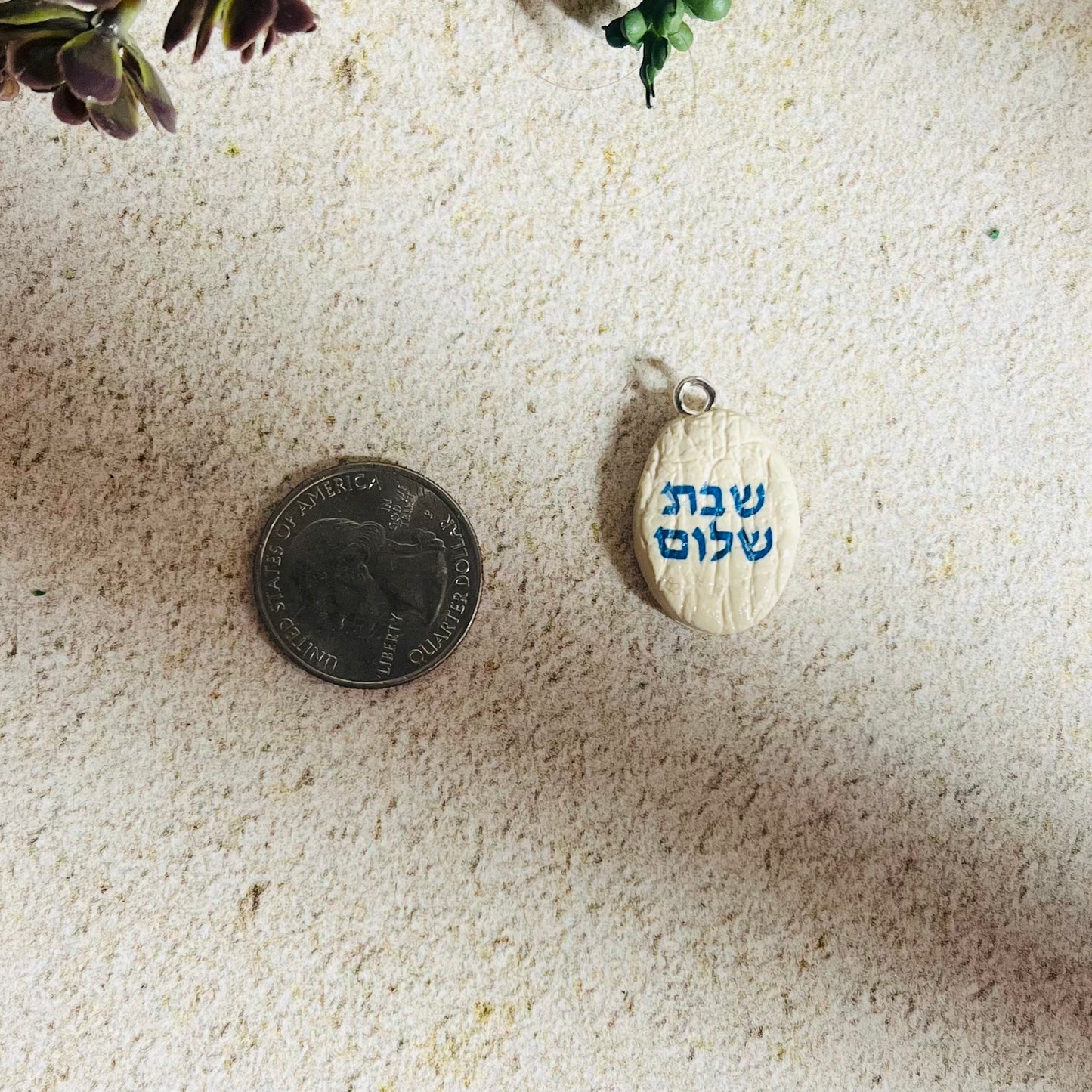 Blue Shabbat Shalom Charm