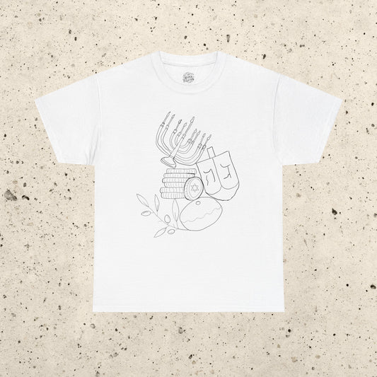Chanukah Doodle Heavy Cotton Tee
