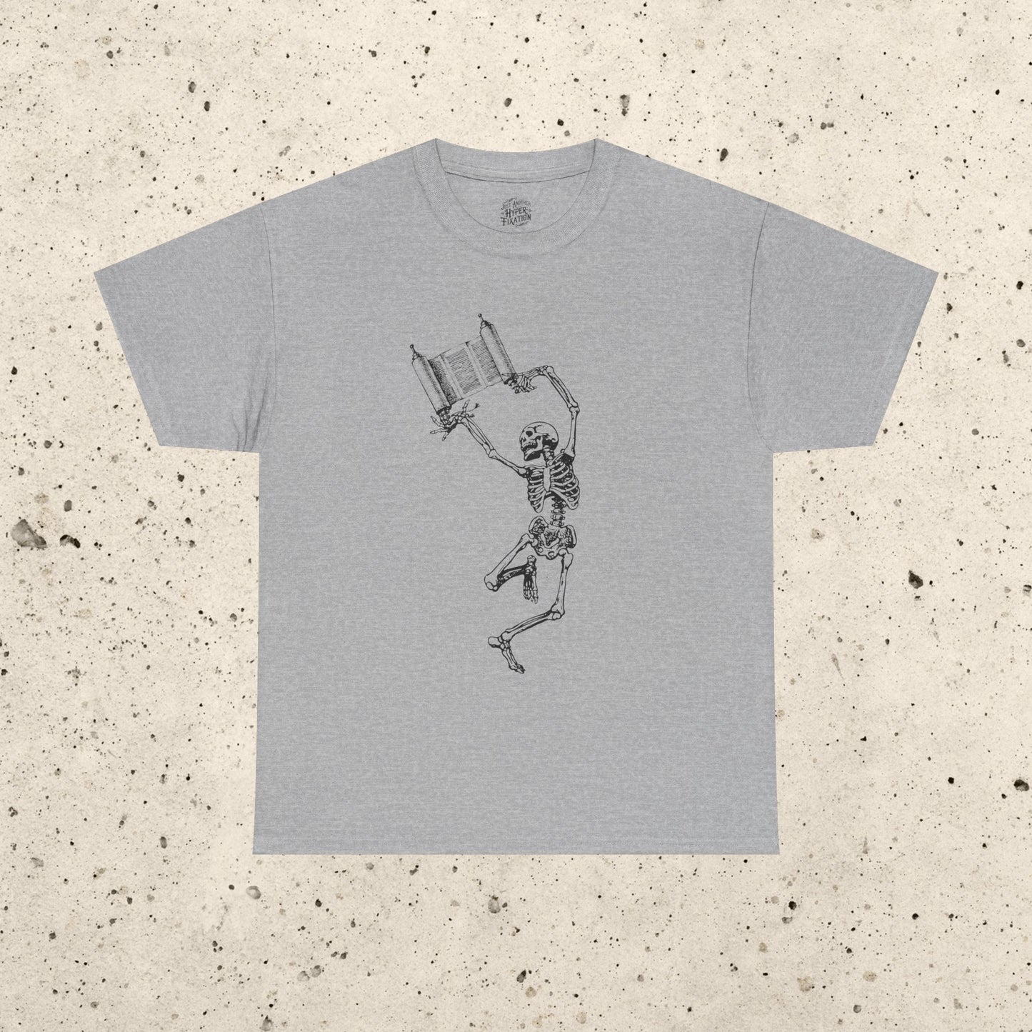 Skeleton Dancing with Torah Heavy Cotton Tee