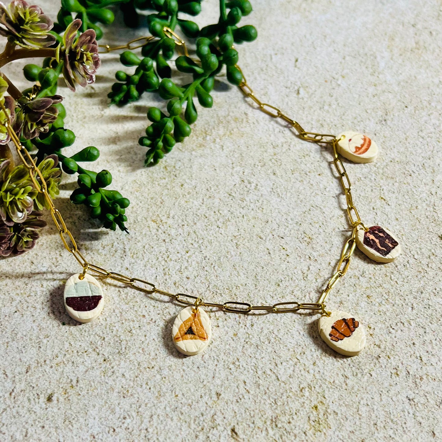 Jewish Desserts Charm Necklace