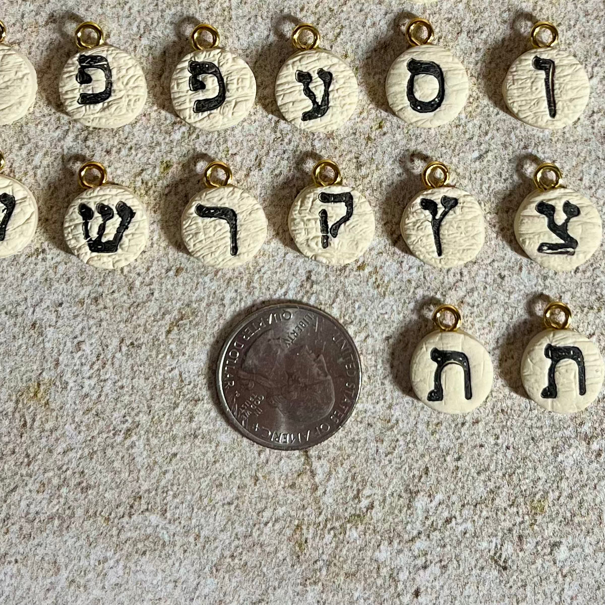 Aleph Bet Charm Set