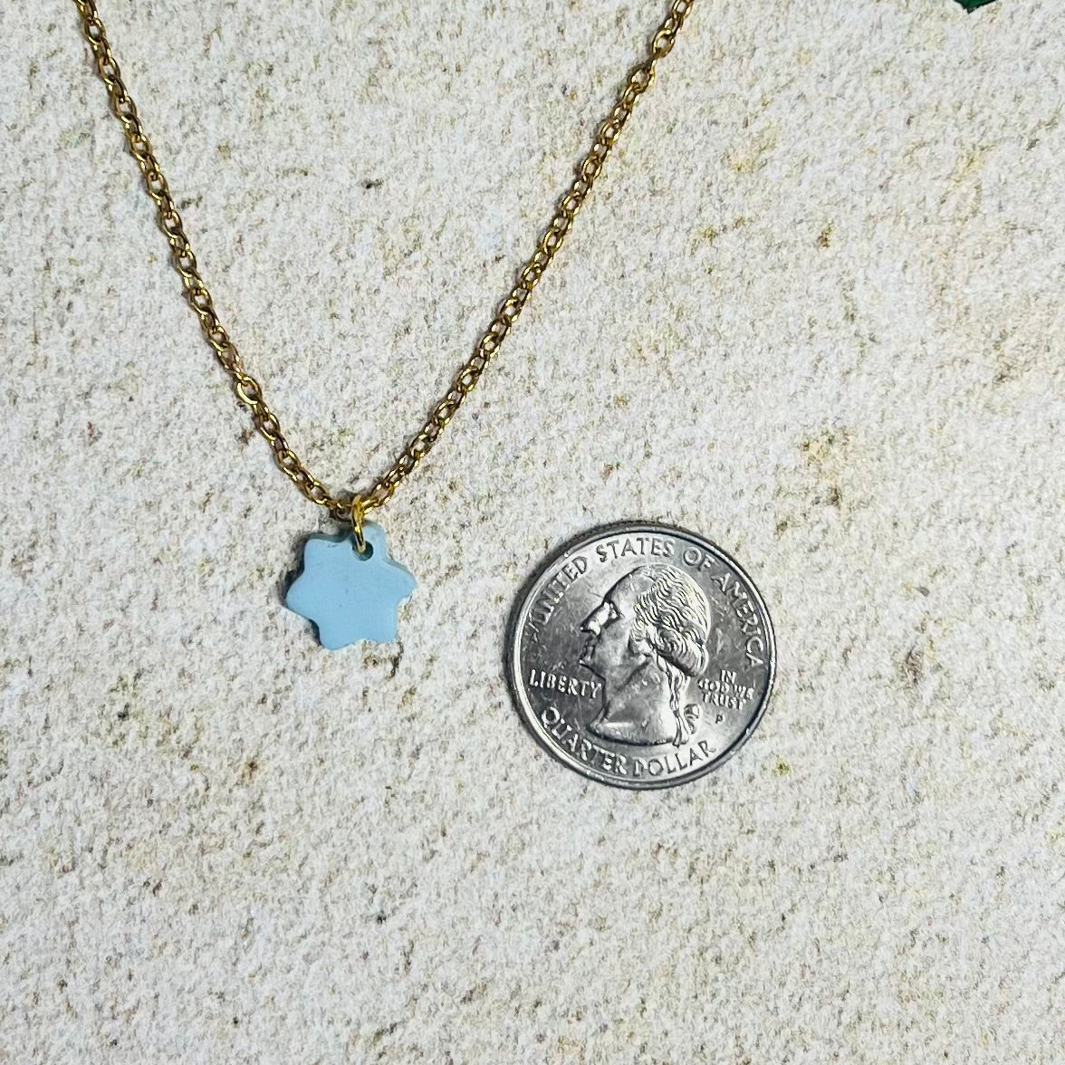 Blue Petite Star of David Necklace