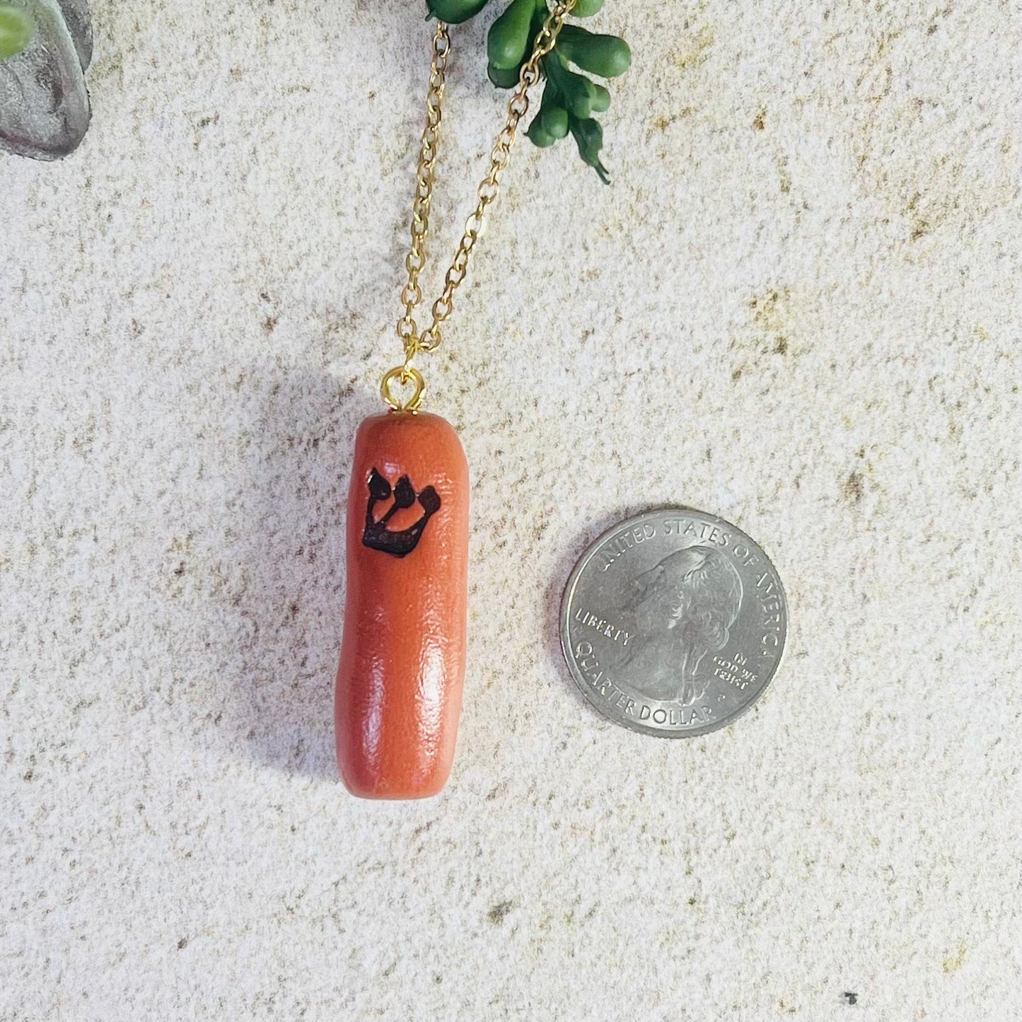 Terracotta Mezuzah Pendant Necklace
