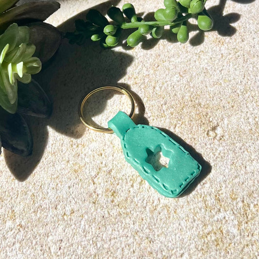 Rectangle Blue Star of David Keychain