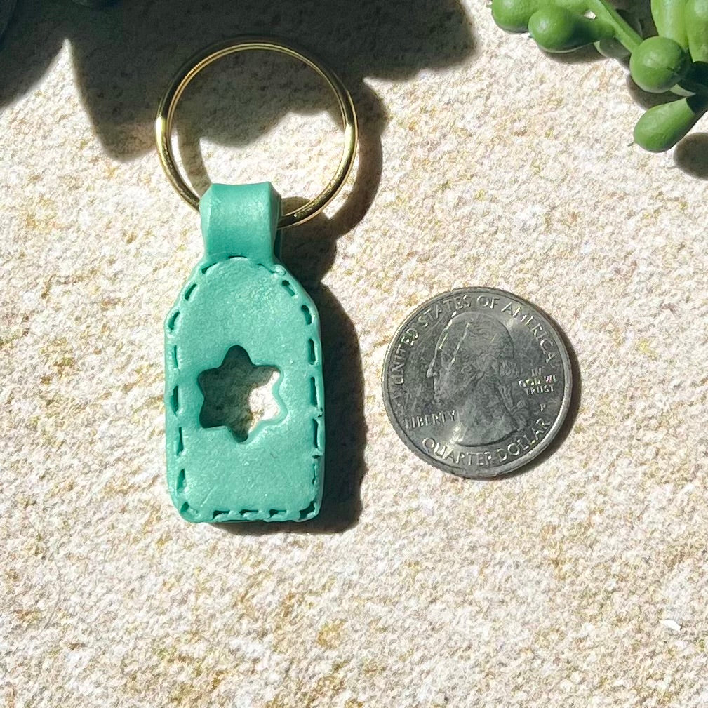 Rectangle Blue Star of David Keychain