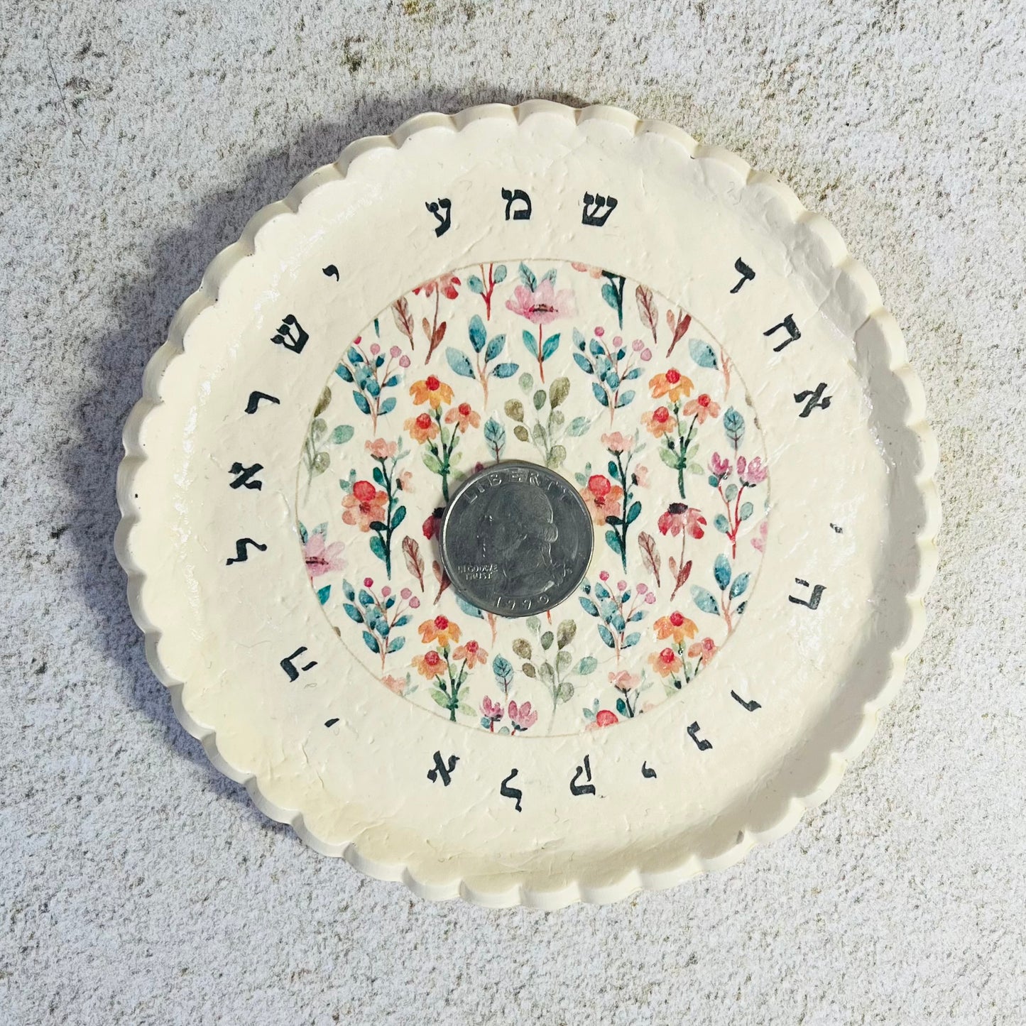 Scalloped Floral Shema Dish