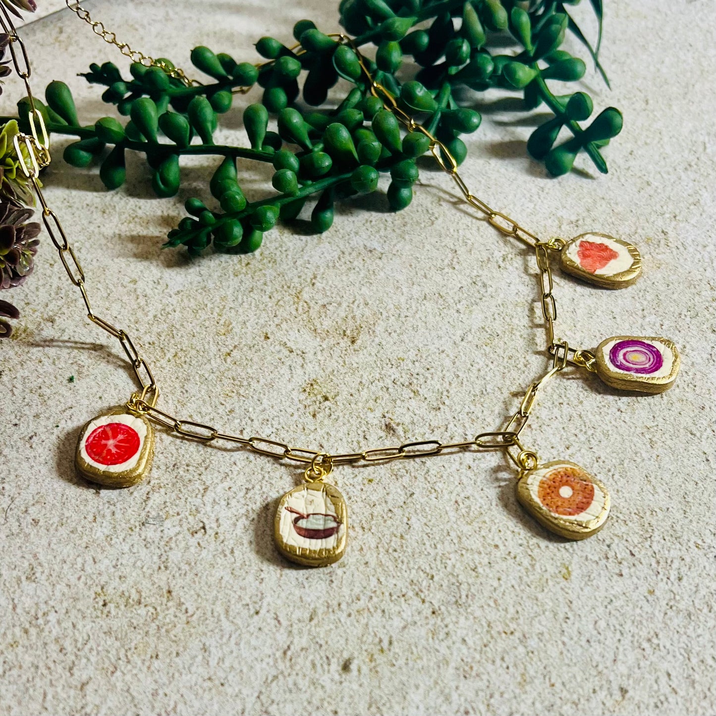 Lox Bagel Charm Necklace