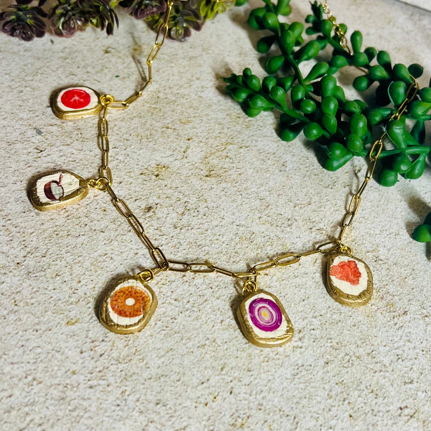Lox Bagel Charm Necklace