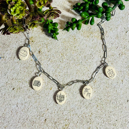 Chanukah Doodle Charm Necklace
