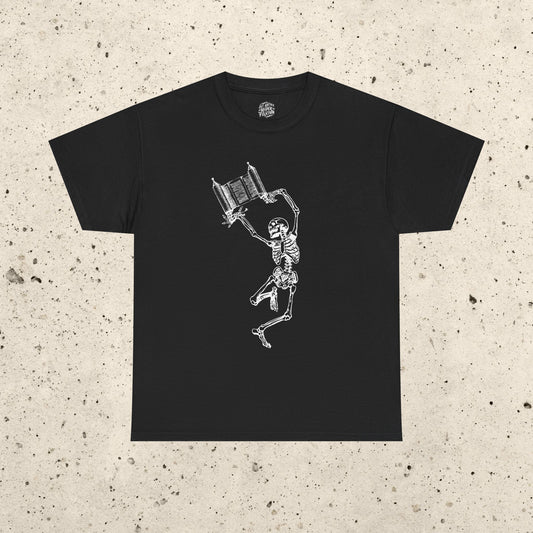 Skeleton Dancing with Torah Heavy Cotton Tee