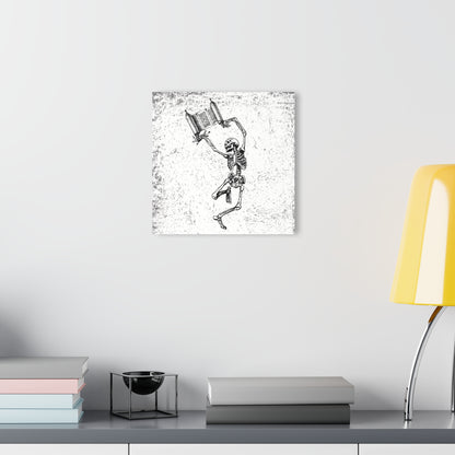 Skeleton Dancing With Torah Acrylic Wall Art Print