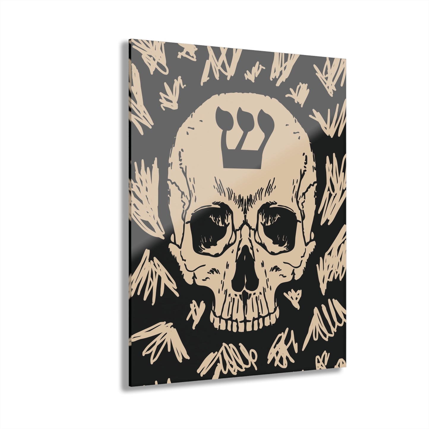 Skull With Shin Acrylic Wall Art Print