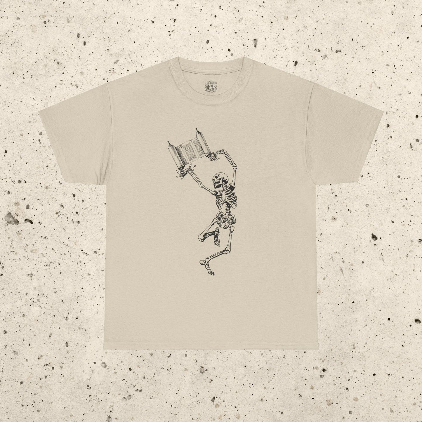 Skeleton Dancing with Torah Heavy Cotton Tee