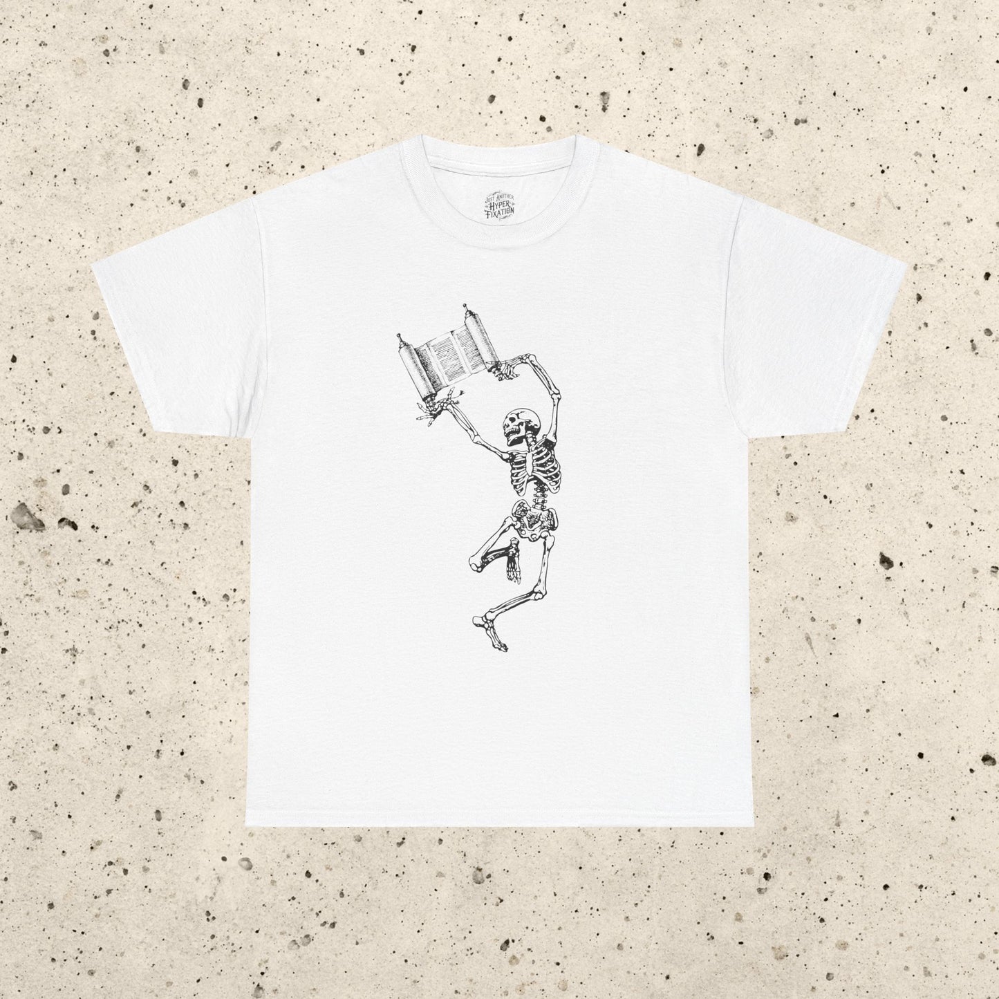 Skeleton Dancing with Torah Heavy Cotton Tee
