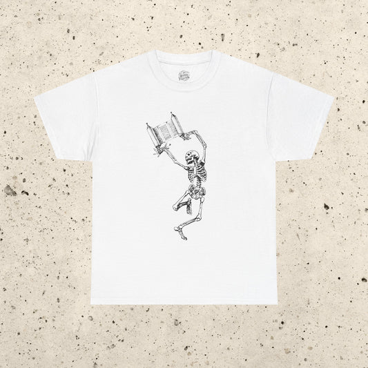 Skeleton Dancing with Torah Heavy Cotton Tee