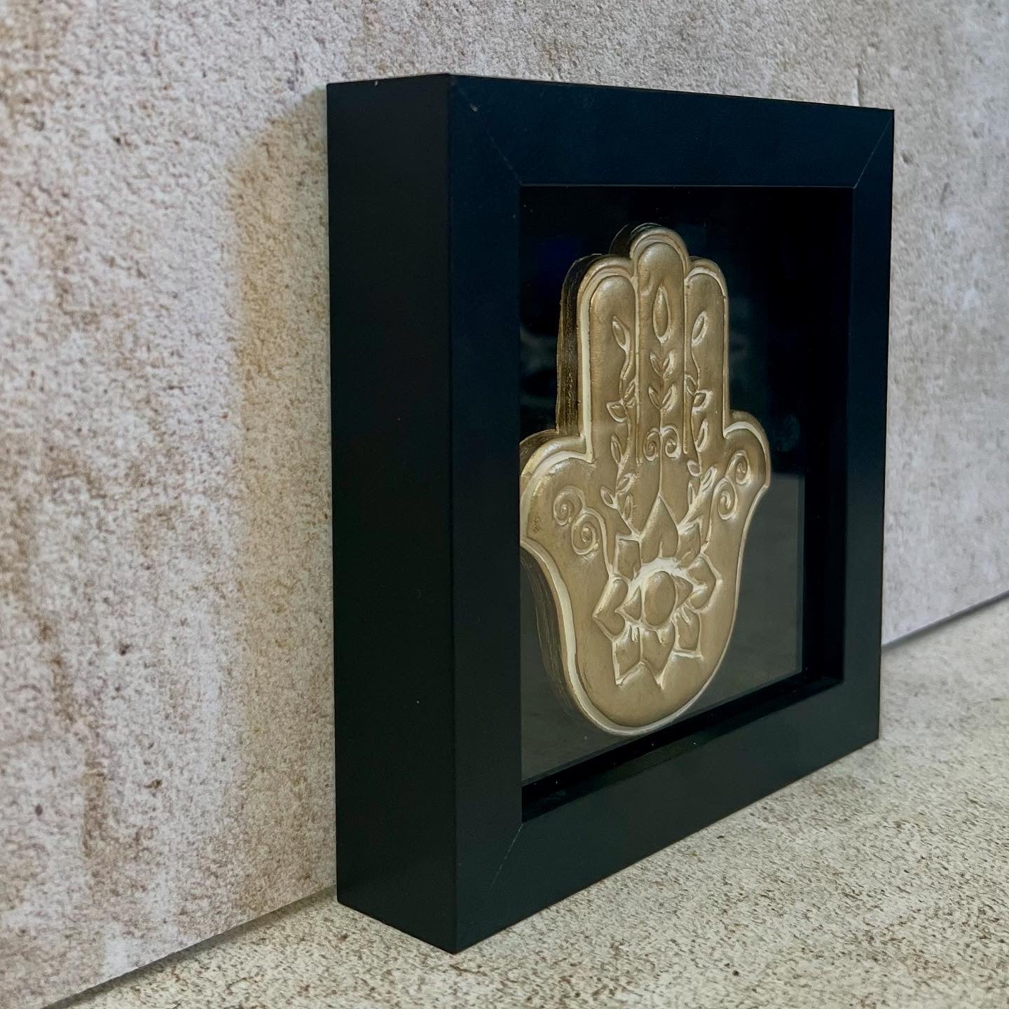 Gold Hamsa Sculpture Wall Art