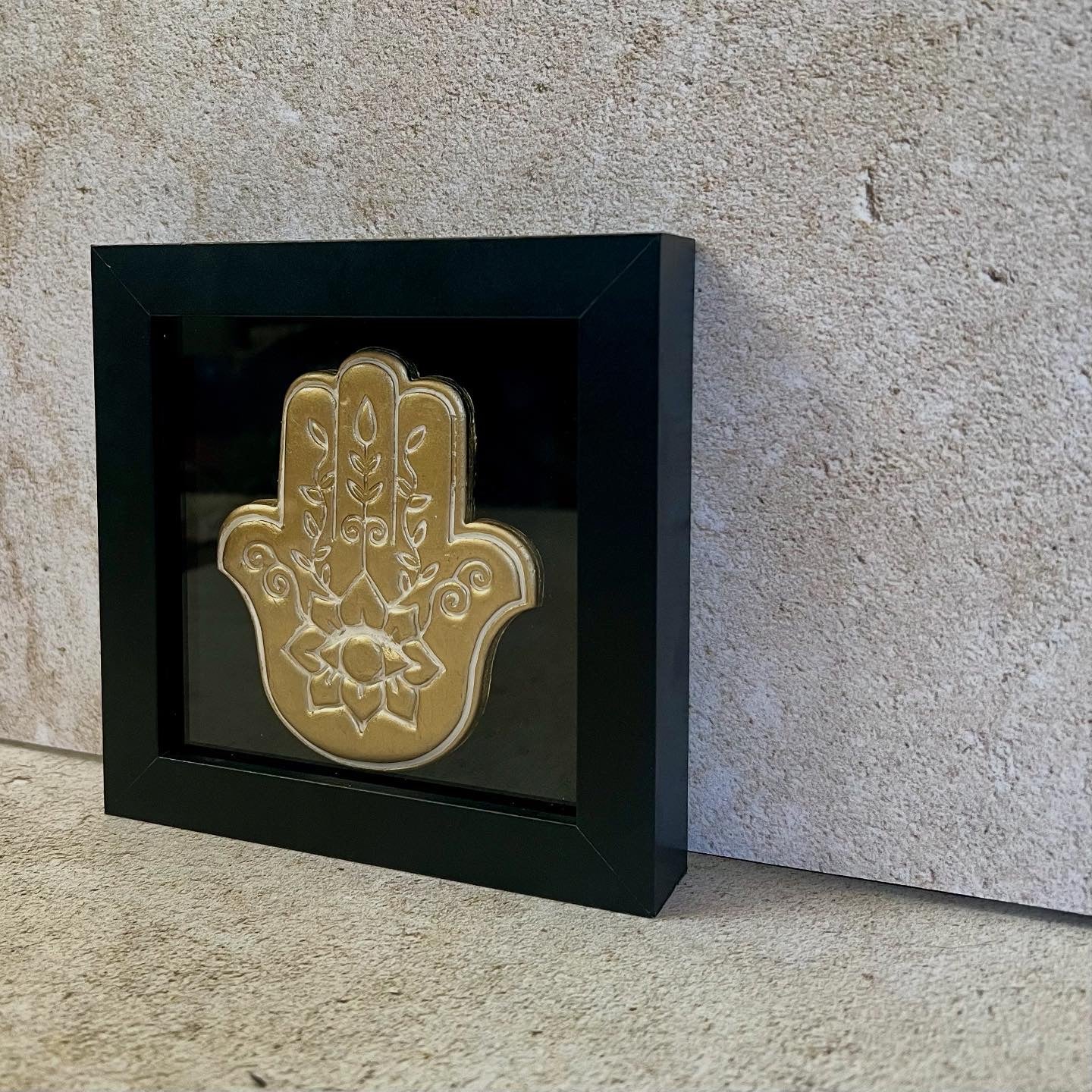 Gold Hamsa Sculpture Wall Art