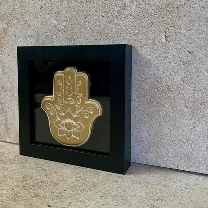 Gold Hamsa Sculpture Wall Art