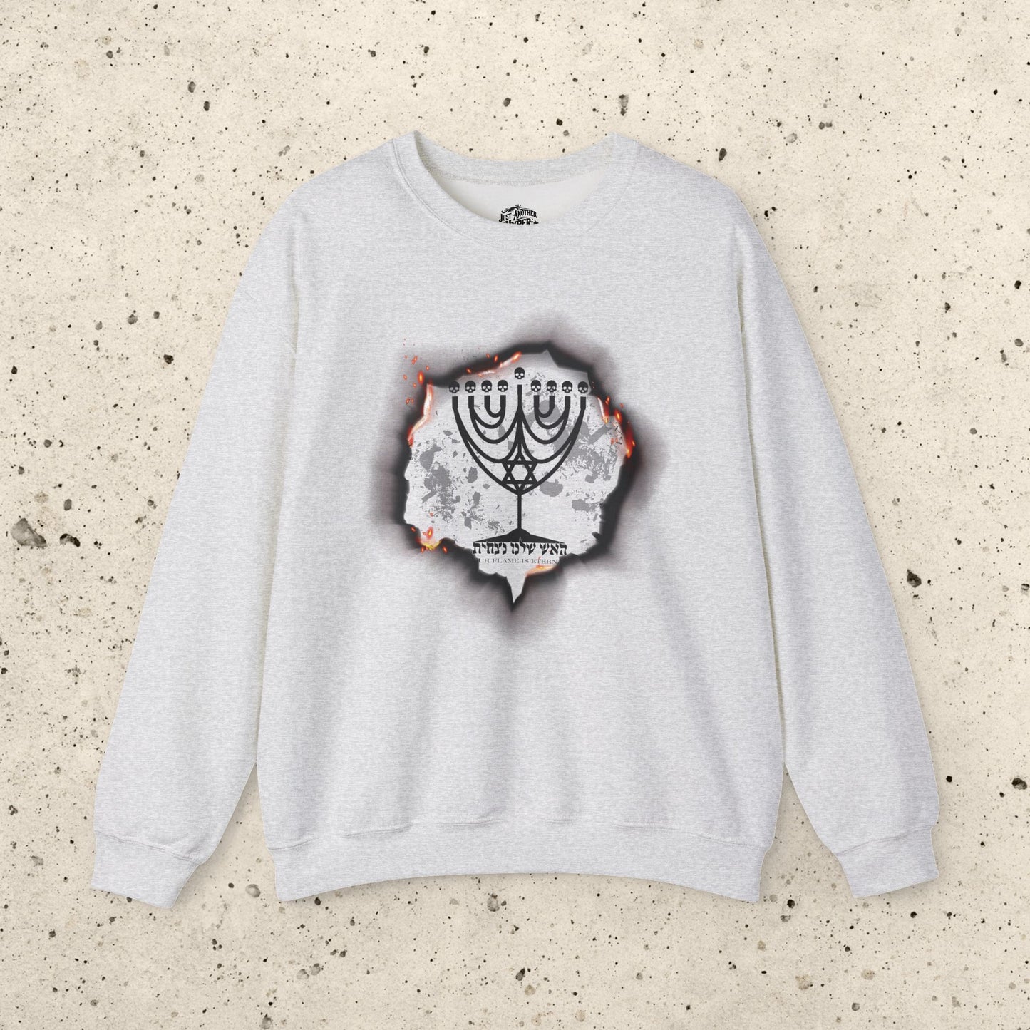 Burning Skull Menorah Crewneck Sweatshirt