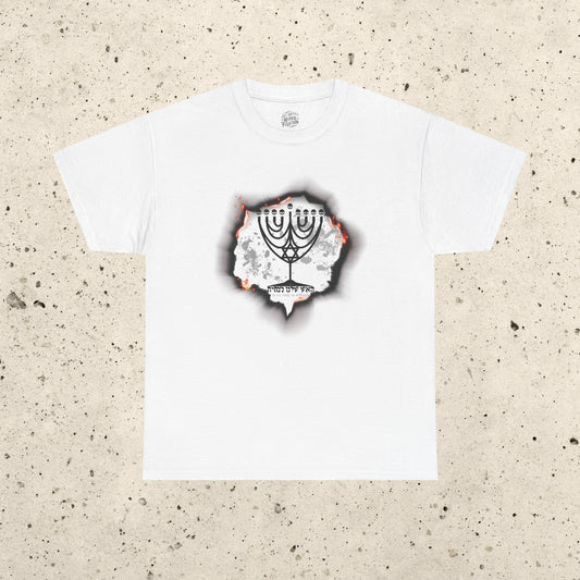 Scorched Skull Menorah Heavy Cotton Tee