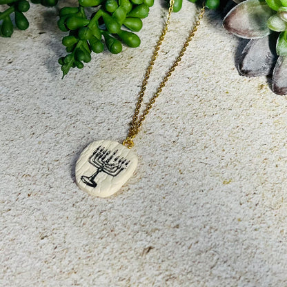 Menorah Pendant Necklace