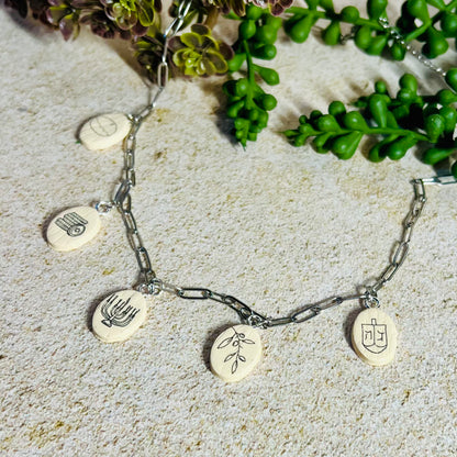 Chanukah Doodle Charm Necklace