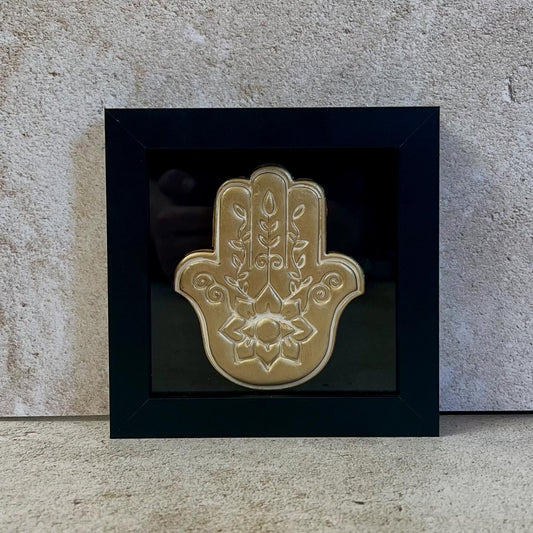 Gold Hamsa Sculpture Wall Art