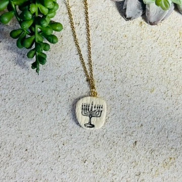 Menorah Pendant Necklace