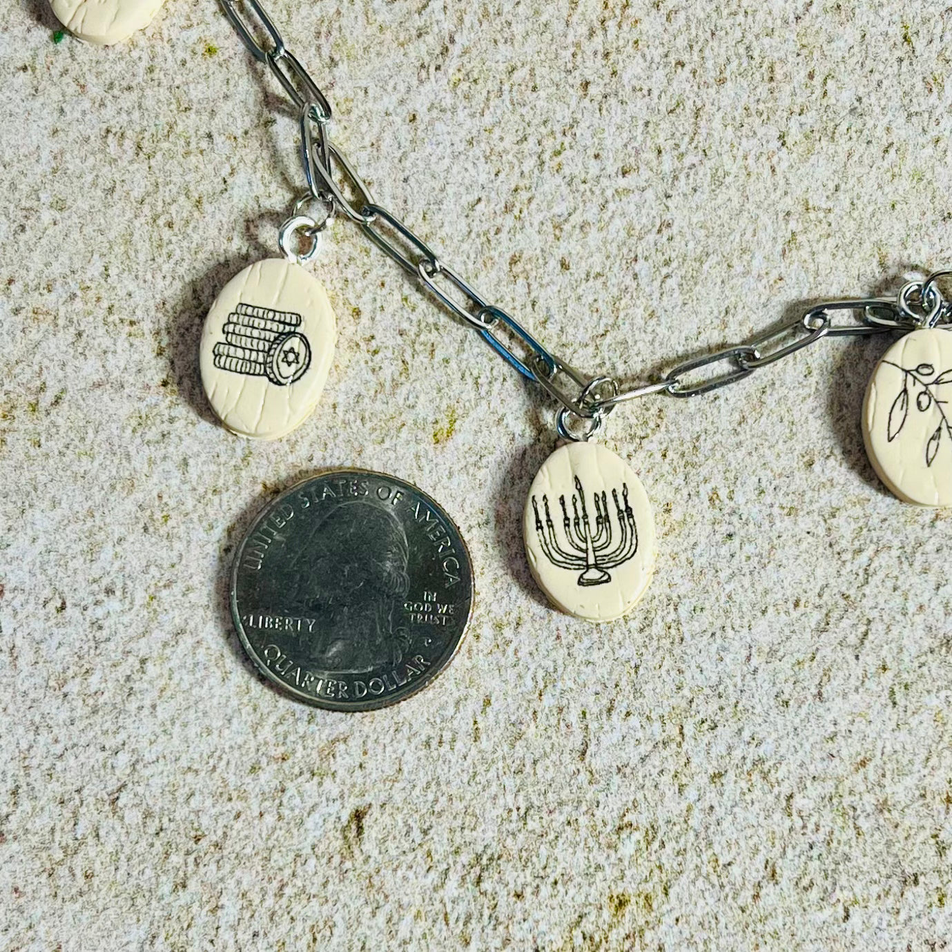 Chanukah Doodle Charm Necklace