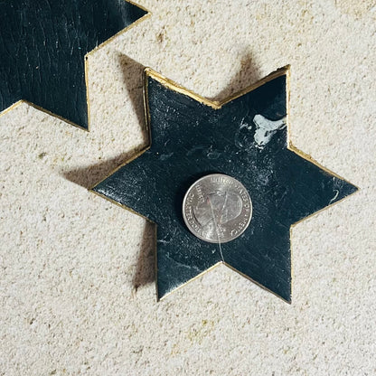 Black Star of David Flameless Candle Holder Set