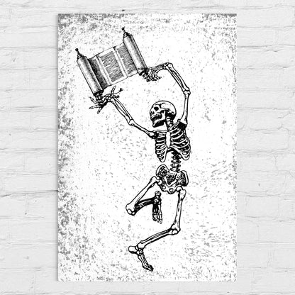 Skeleton Dancing With Torah Acrylic Wall Art Print
