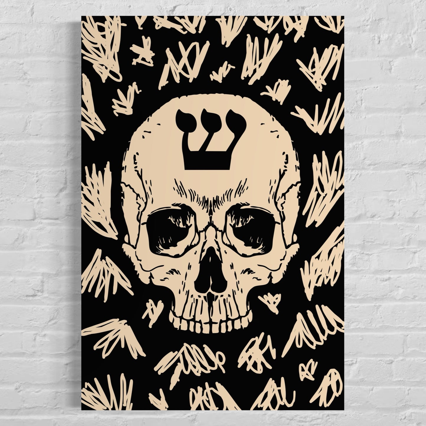 Skull With Shin Acrylic Wall Art Print