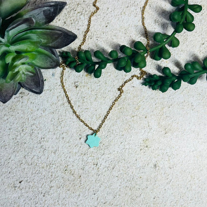 Green Petite Star of David Necklace