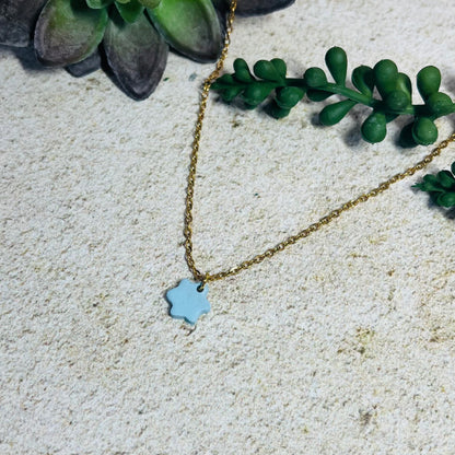 Blue Petite Star of David Necklace