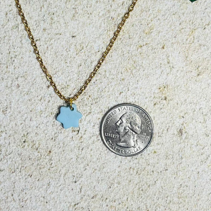 Blue Petite Star of David Necklace