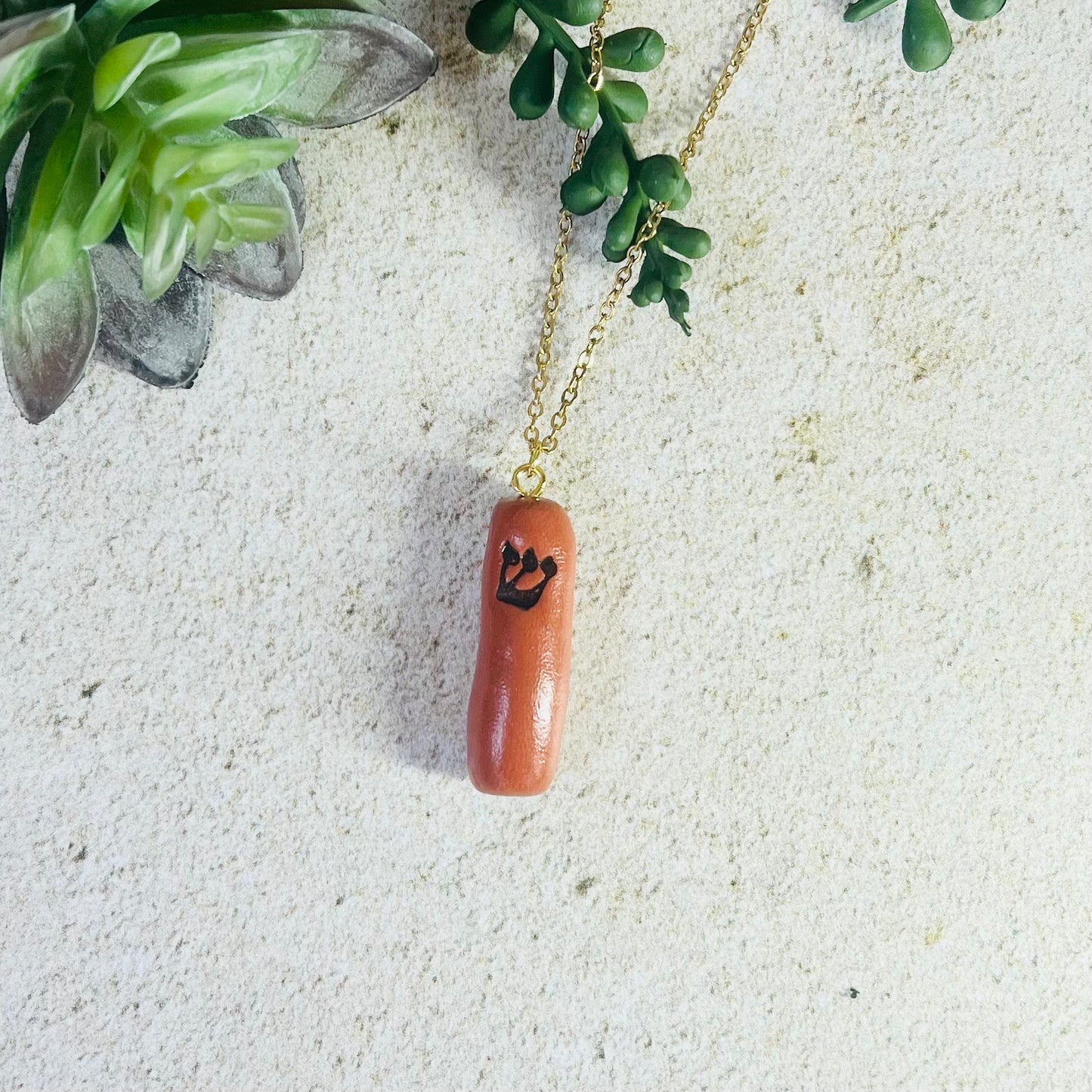Terracotta Mezuzah Pendant Necklace