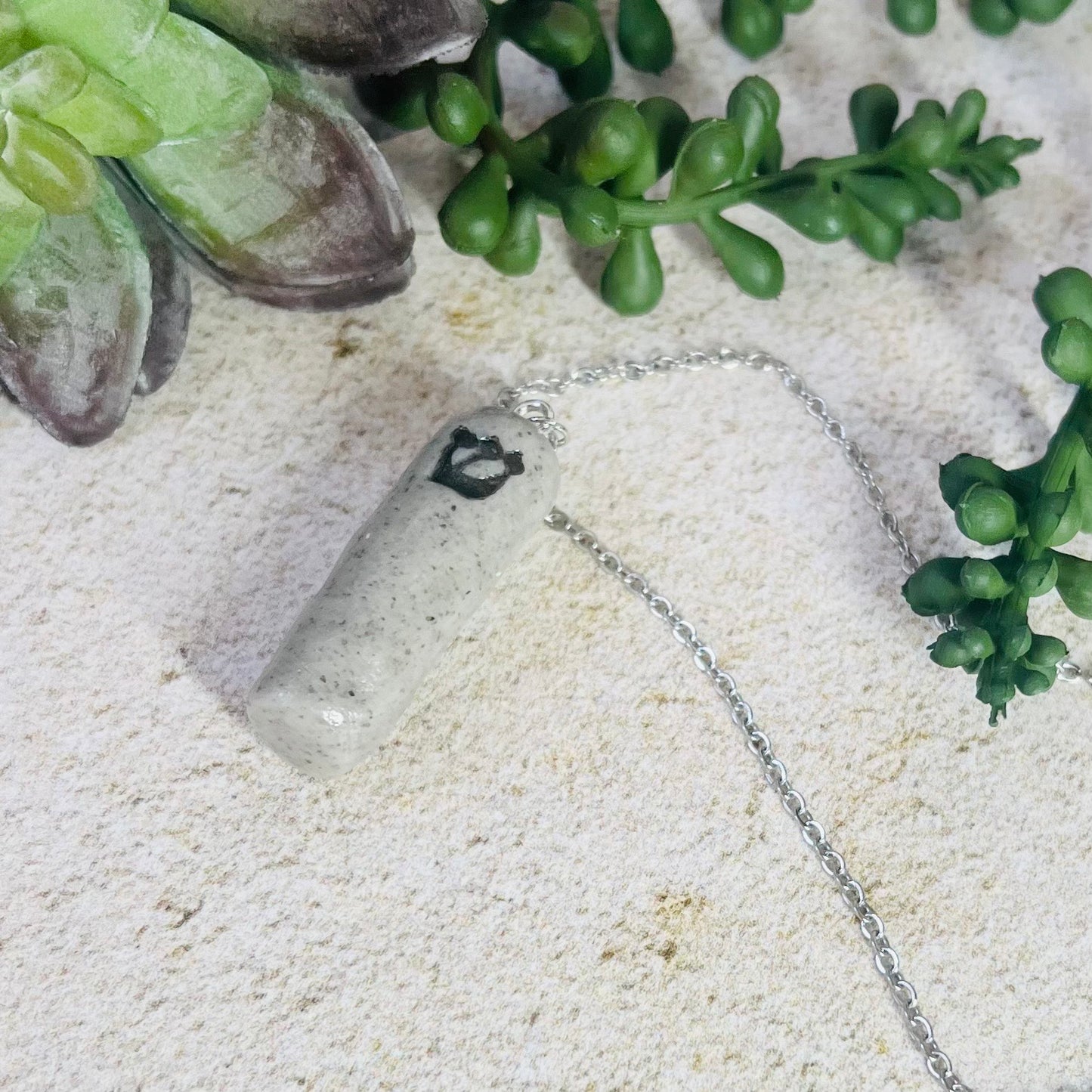 Granite Mezuzah Pendant Necklace