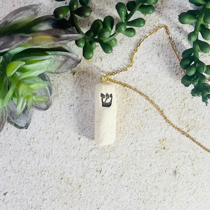 White Mezuzah Pendant Necklace