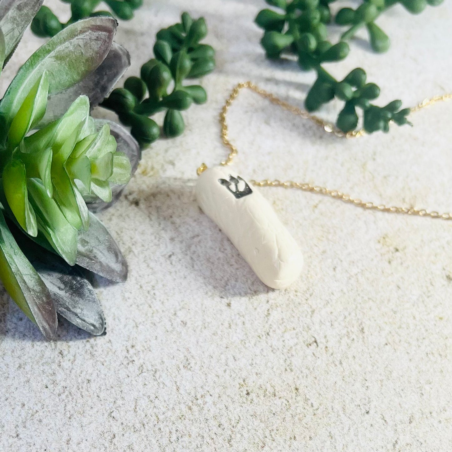 White Mezuzah Pendant Necklace