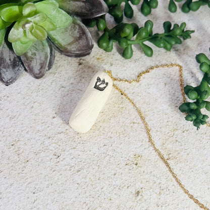 White Mezuzah Pendant Necklace