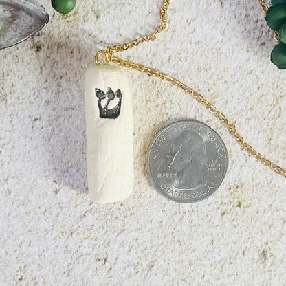 White Mezuzah Pendant Necklace