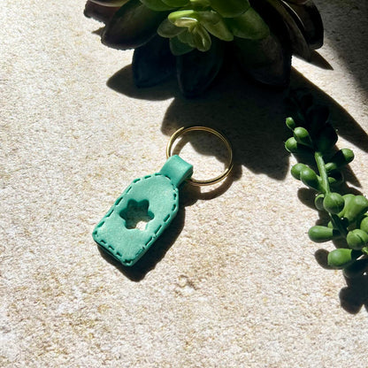 Rectangle Blue Star of David Keychain