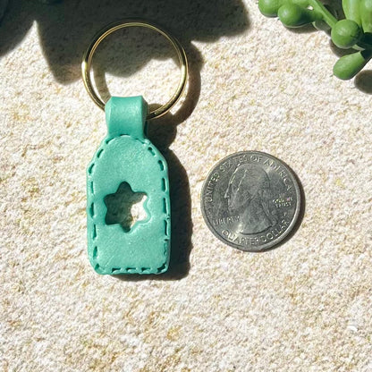 Rectangle Blue Star of David Keychain