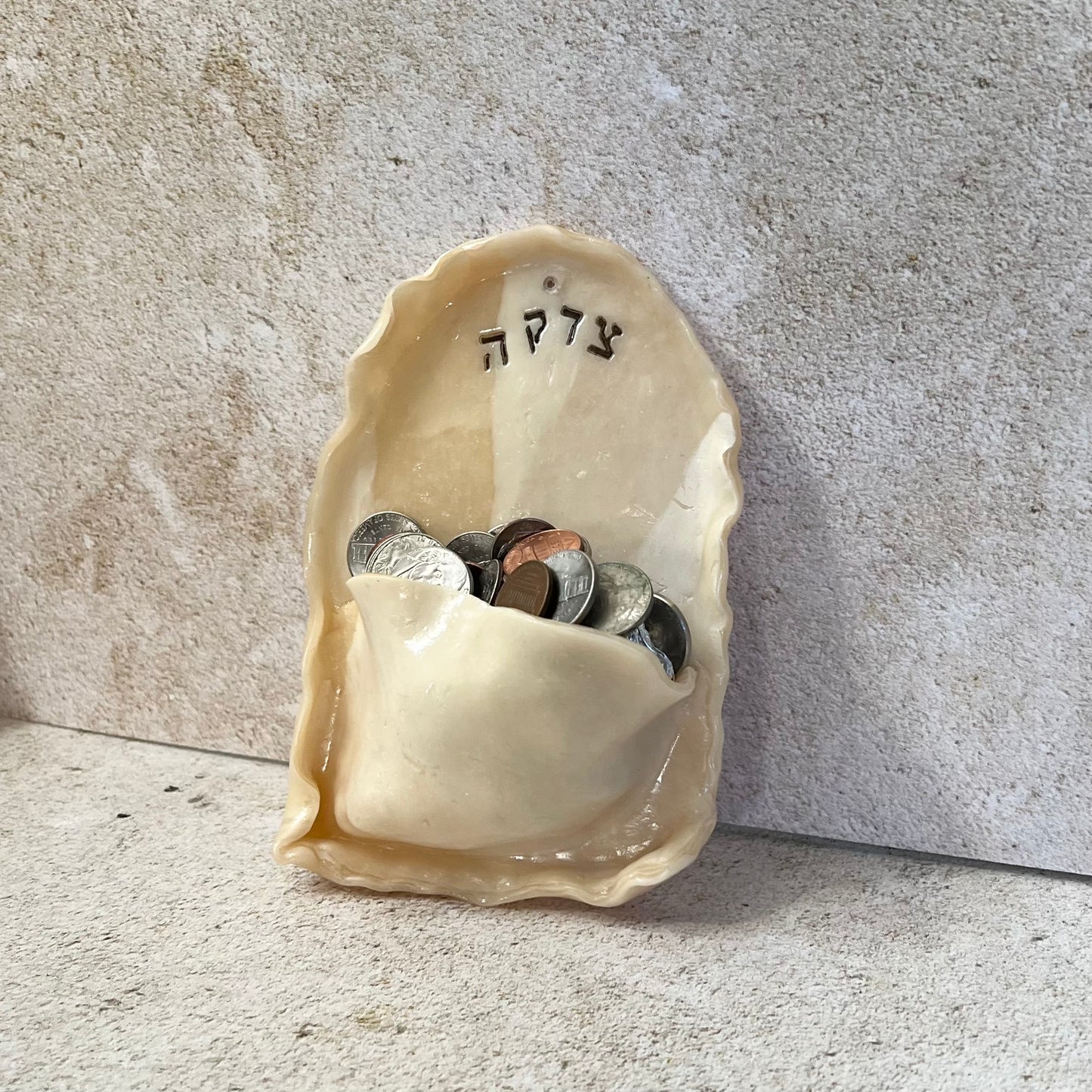Marbled Ivory Tzedakah Wall Pocket
