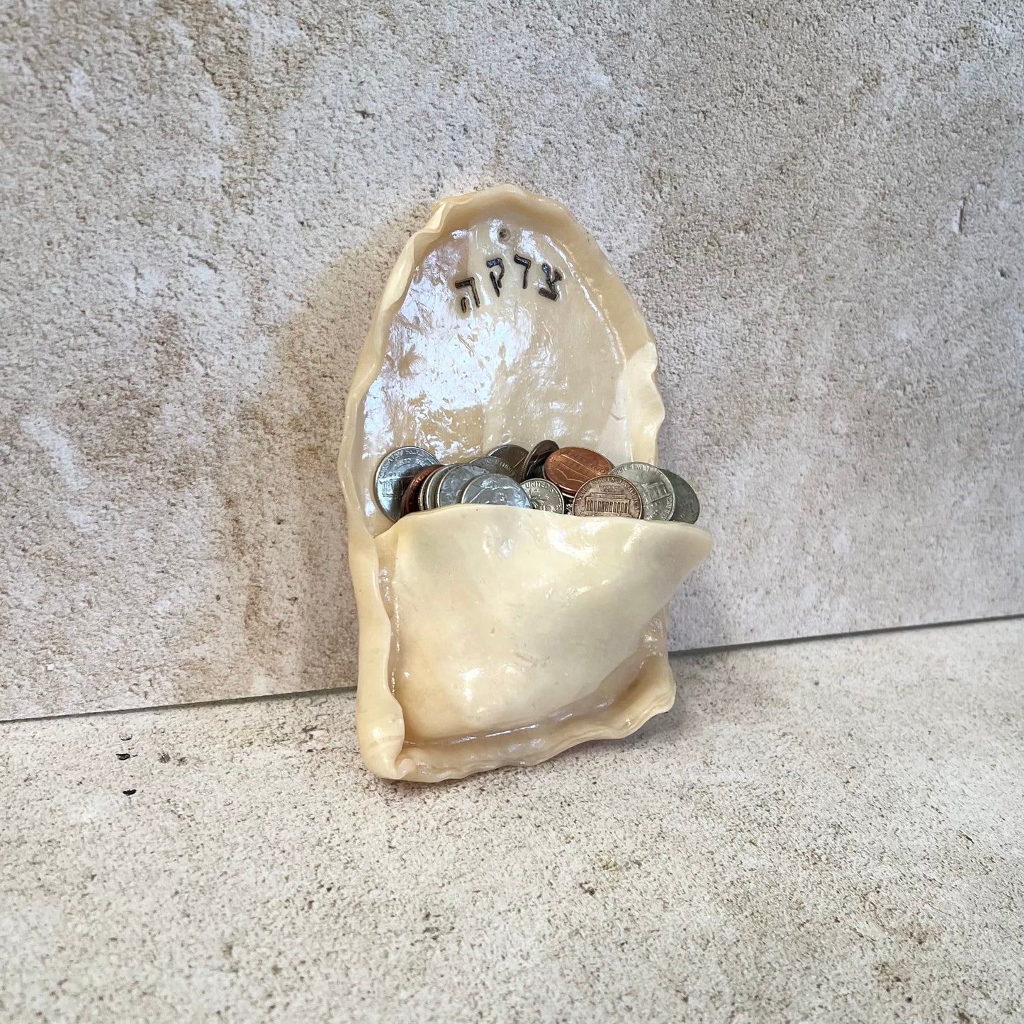 Marbled Ivory Tzedakah Wall Pocket
