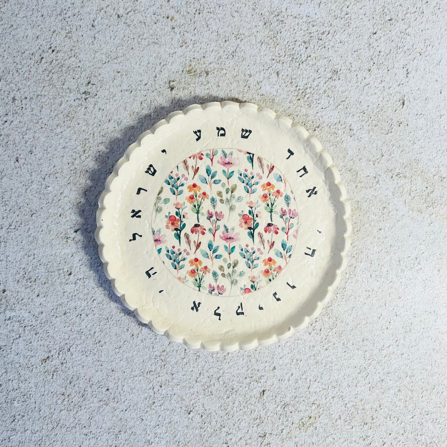 Scalloped Floral Shema Dish