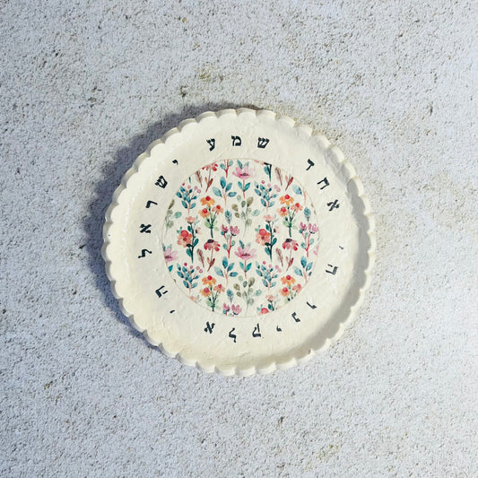 Scalloped Floral Shema Dish